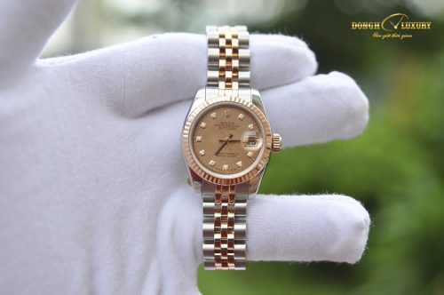 Đồng hồ Rolex Oyster Perpetual Datejust nữ 179171 mặt khảm ốc