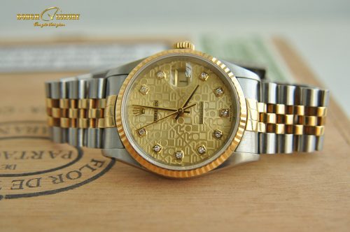 Đồng hồ Rolex Datejust 16233 demi vàng đúc 18k chính hãng