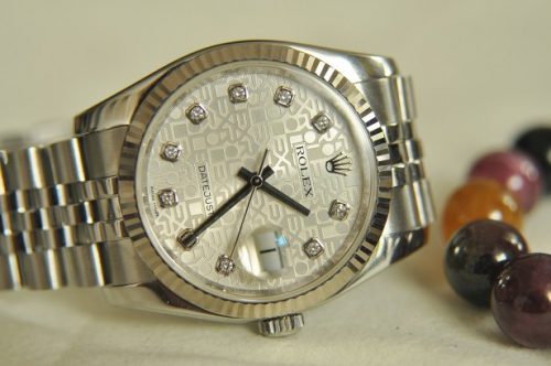 Đồng hồ Rolex 116234 mặt vi tính trắng kim cương to size 36mm