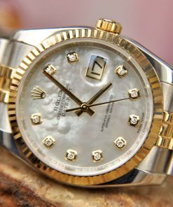 Đồng hồ Rolex Datejust 116233 mặt khảm ốc demi vàng 18k cọc số kim cương