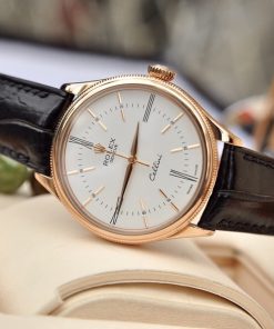 Đồng hồ Rolex Cellini 50505 mặt trắng vàng hồng nguyên khối 18k size 39mm - ảnh 2
