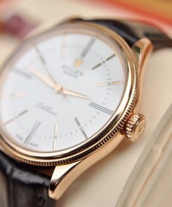 Đồng hồ Rolex Cellini 50505 mặt trắng vàng hồng nguyên khối 18k size 39mm - ảnh 6