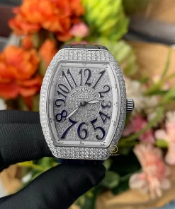 Đồng hồ Franck muller V32 Navy Steel custom diamond 
