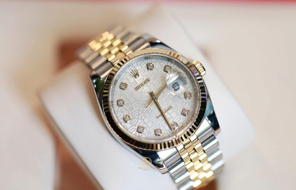 Đồng hồ Rolex 116233 mặt vi tính trắng demi vàng vàng size 36mm