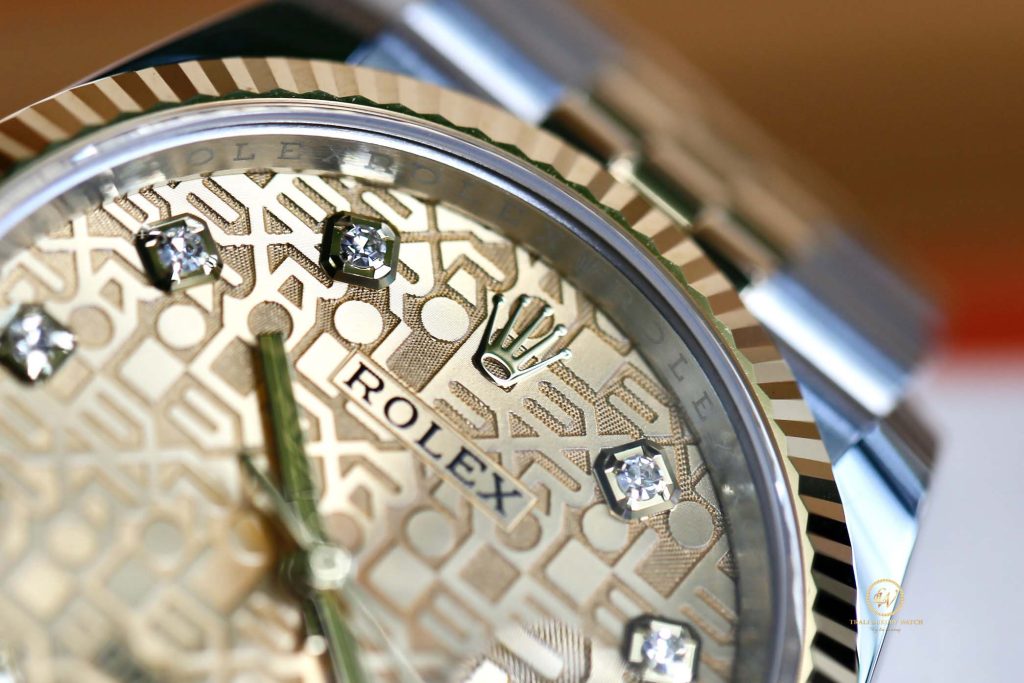 Đồng hồ Rolex Datejust 126233 mặt vi tính vàng cọc số kim cương đẹp