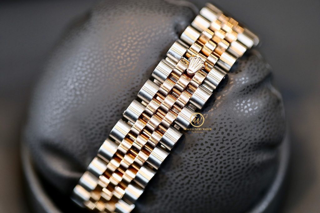 Đồng hồ Rolex 116231 - 36mm Demi vàng hồng mặt vi tính đen dây