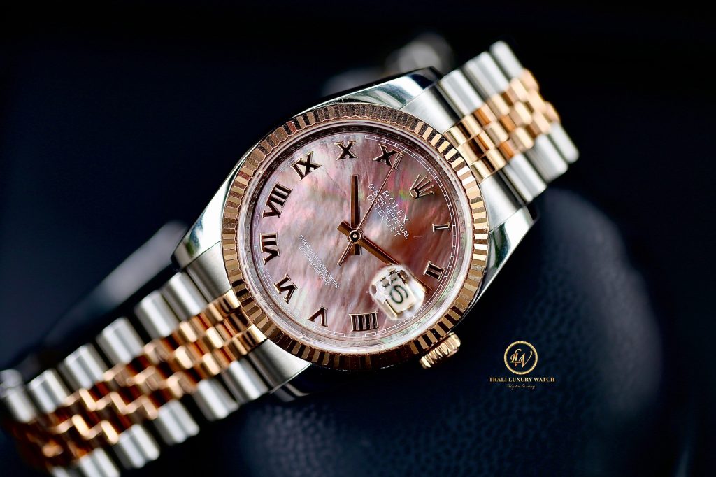 Đồng hồ Rolex Datejust 116231 mặt MOP tím - cọc số la mã