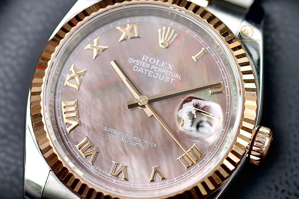 Đồng hồ Rolex Datejust 116231 mặt MOP tím - cọc số la mã mặt la mã