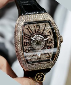 Đồng hồ nam Franck Muller V41 vàng khối gắn full kim cương