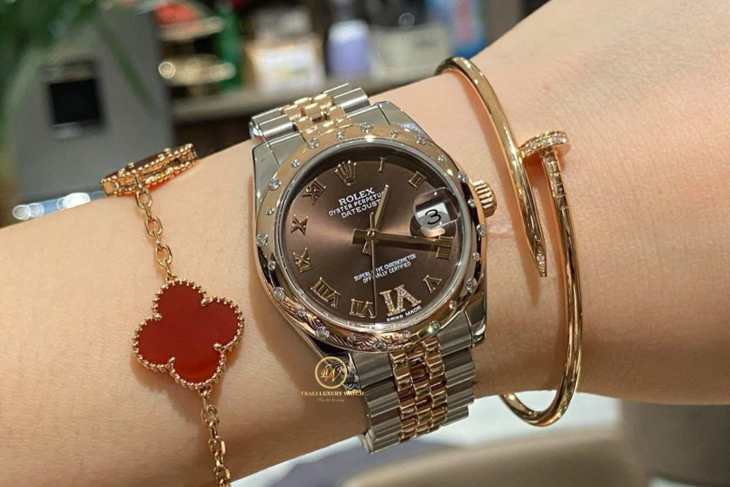 Đồng hồ nữ Rolex Datejust 278341RBR size 31mm demi vàng hồng