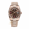 Đồng Hồ nam Rolex Day-Date 36 118235 Mặt Số Chocolate Đá Ruby Đỏ.