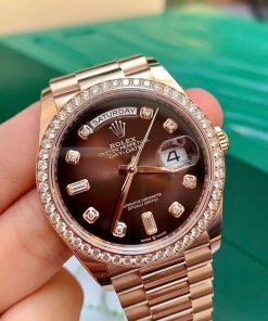 Đồng hồ Rolex 128345RBR Ombre 36mm Vàng Everose Kim Cương Zin Chính Hãng - ảnh 5