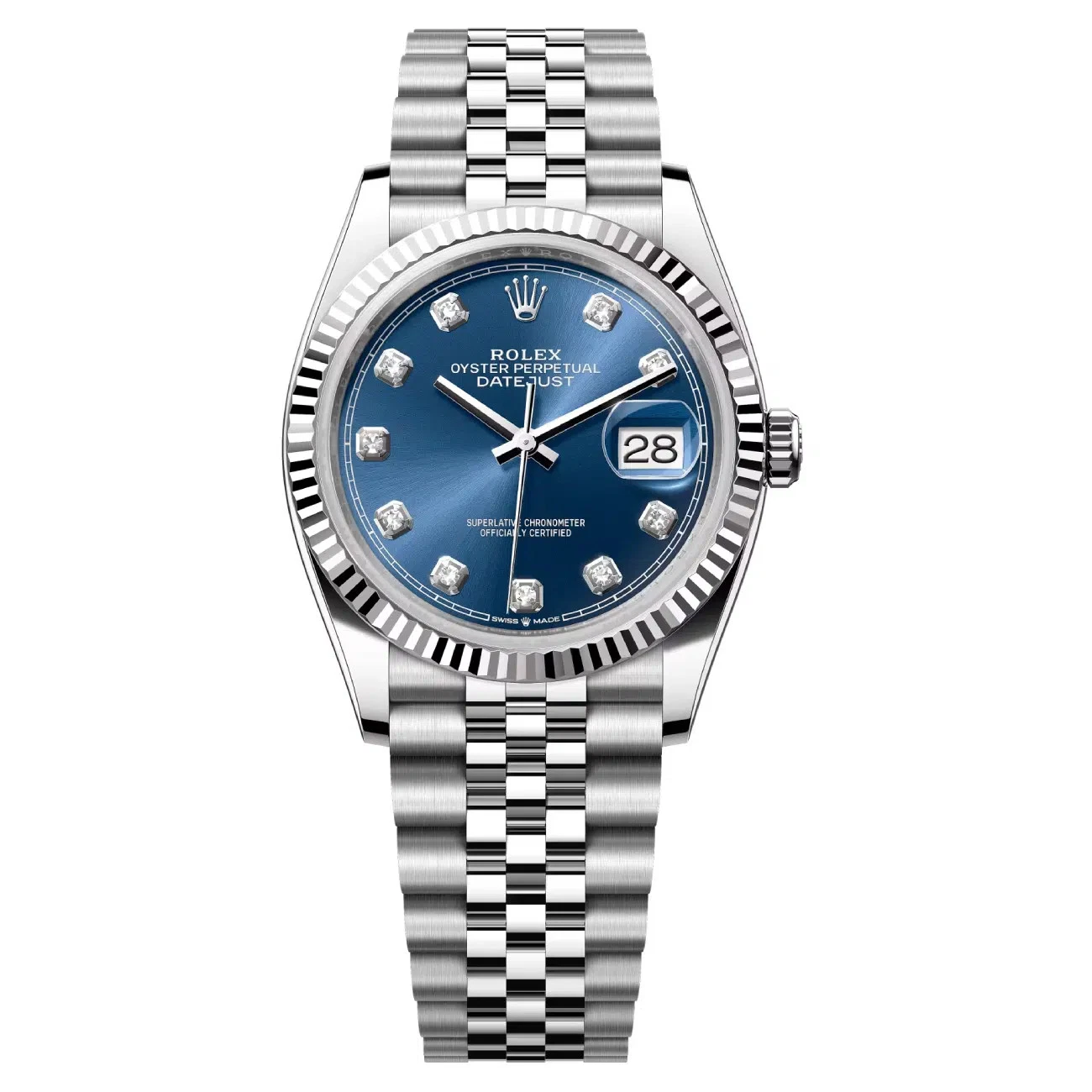 Rolex 126334 coc kim mat xanh -6 Đồng hồ Rolex 126334 41mm mặt xanh cọc kim cương chính hãng