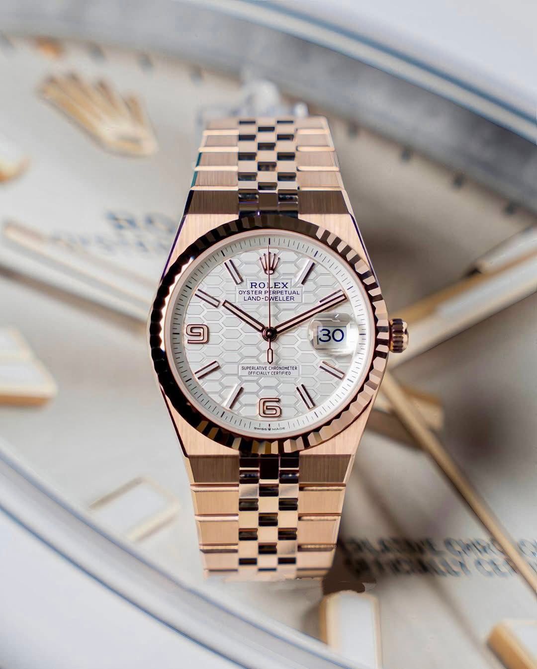 Rolex Land-Dweller 127235-4 Đồng hồ Rolex Land-Dweller 127235 Everose Gold 36mm
